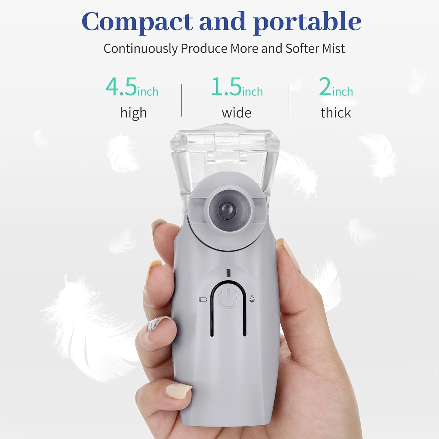 MAYLUCK Handheld Portable Inhaler Ultrasonic Nebuliser Strong Mist for Baby Kids Adults