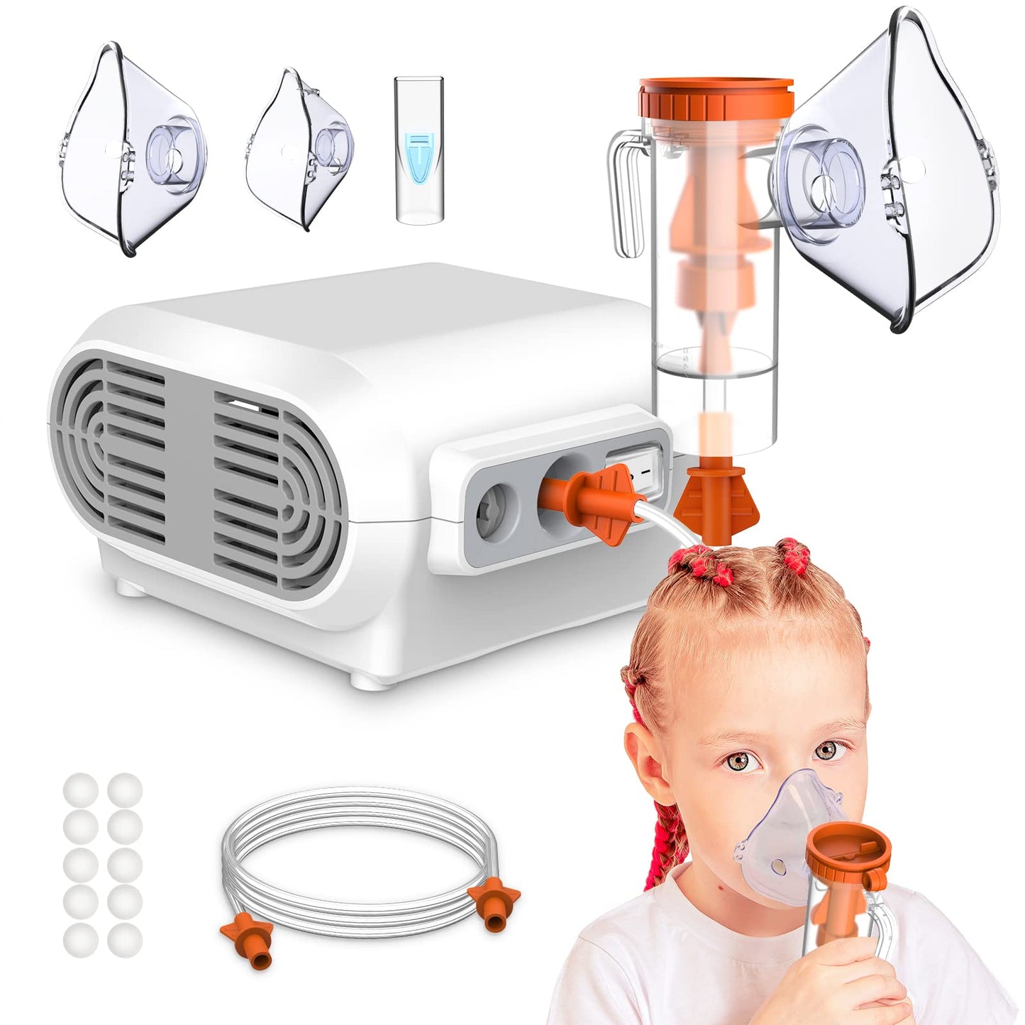 PANASHE	Nebulizer Machine for Adults, Portable Nebulizer Machine for Kids, Compressor Nebulizer for Breathing Problems, Personal Steam Inhaler Cool Mist with Full Accessories for Home Travel,Gray