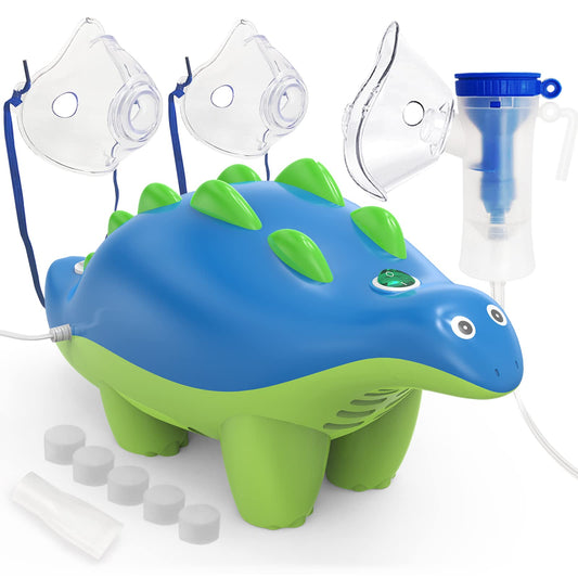 NebuAksol          Nebulizer Machine for Kids and Adults, Advanced Breathing Treatment Compressor Nebulizer Machine for Home Use, Cartoon-Inspired Design (Fantasy Zoo Series: Dinosaur)