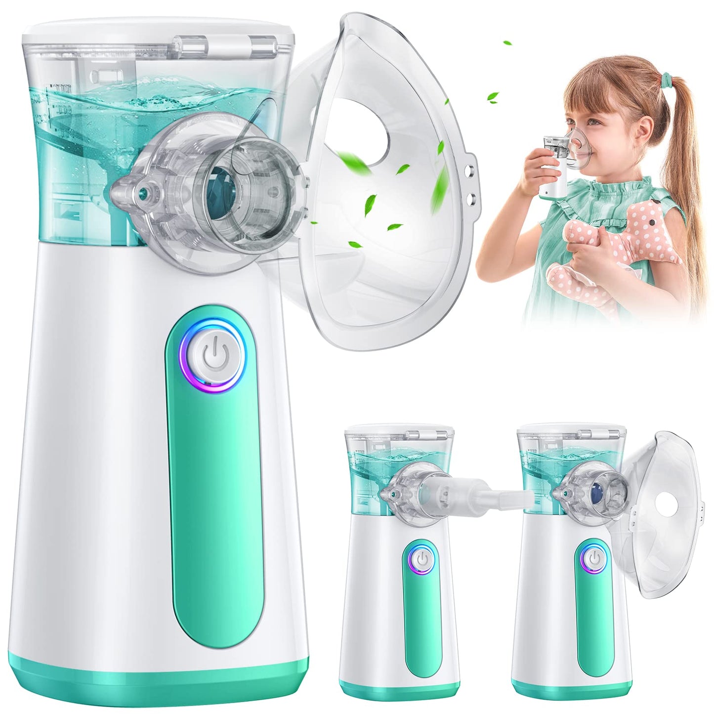 Dornvap Portable Nebulizer Machine for Kids and Adults - Asthma Handheld Nebulizador, Ultrasonic Mesh Nebulizer Personal Steam Inhaler for Home Travel, Rechargeable Portatil Baby Nebulizers with 3 Cover