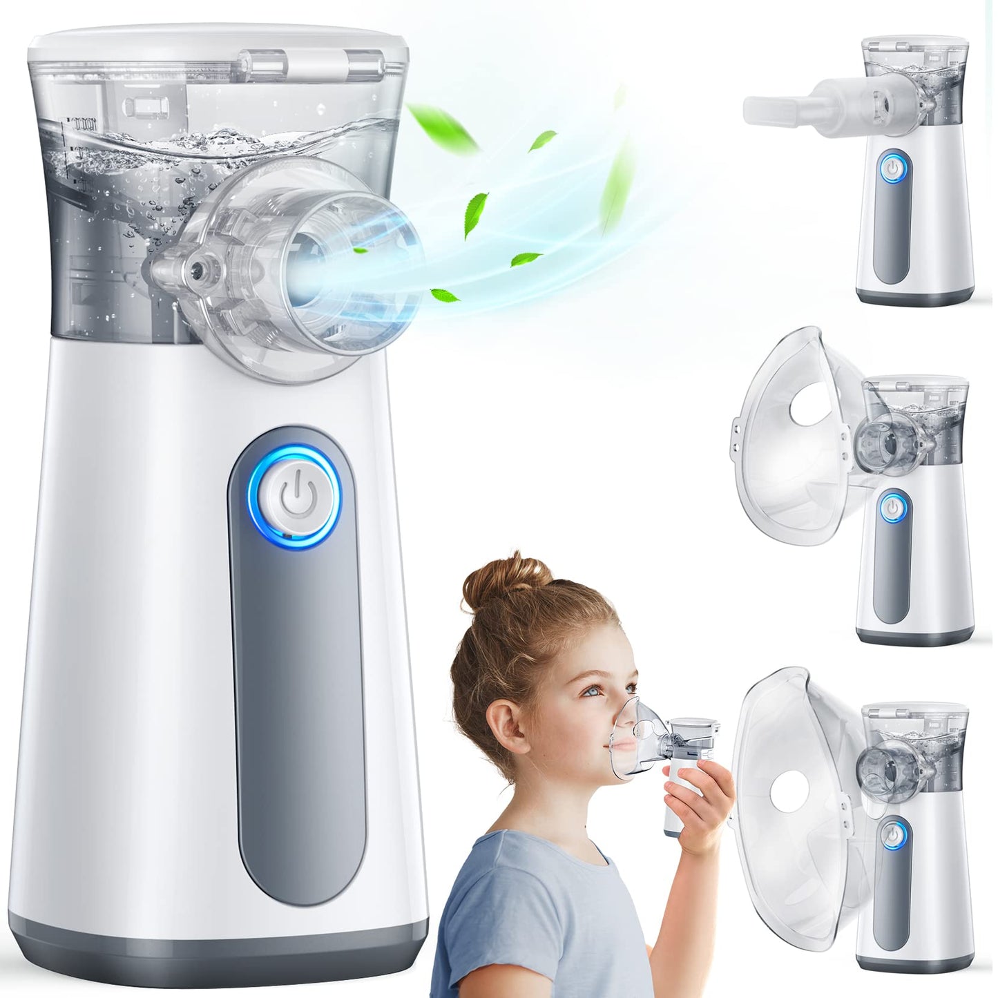 Kleota      Portable Nebulizer Machine for Adults - Kids Handheld Ultrasonic Mesh Nebulizer, Effective Atomization, Automatic Cleaning, Personal Steam Inhaler, Suitable for Family Travel Use for with 3 Cover