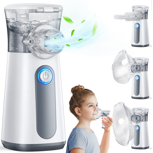 Kleota      Portable Nebulizer Machine for Adults - Kids Handheld Ultrasonic Mesh Nebulizer, Effective Atomization, Automatic Cleaning, Personal Steam Inhaler, Suitable for Family Travel Use for with 3 Cover