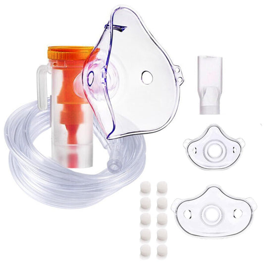 UNOSEKS Nebulizer Replacement Parts Kits, A Set of Accessories, 10 Filters, 3 Face Masks, 1 Air Tubing, 1 Liquid Cup, 1 Mouthpiece, for Adults and Kids, Universal for Various Machines