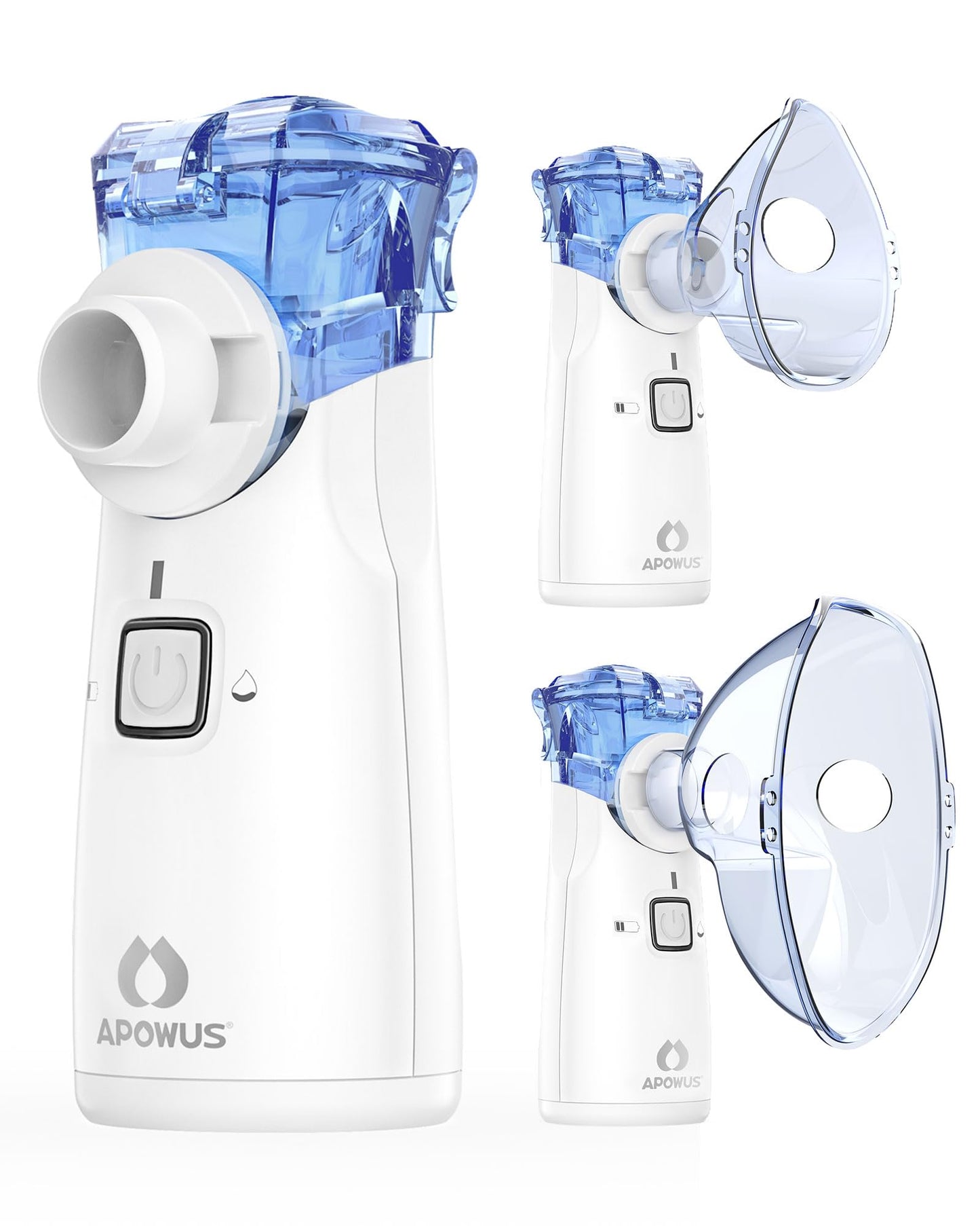 APOWUS Portable Nebulizer - Nebulizer for Adults and Kids, Nebulizer Machine for Adults and Kids with 3 Nebulizer Masks and Adjustable Nebulization Rate, Handheld and Easy to Use APOWUS