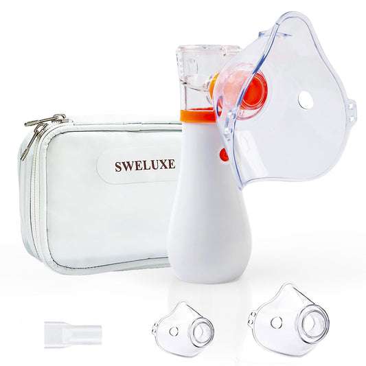 Sweluxe       Sweluxe Portable Nebulizer for Adults, Handheld Kids Nebulizer Machine 3 Speed Adjustable Steam Inhaler for Breathing Solution With Carring Case