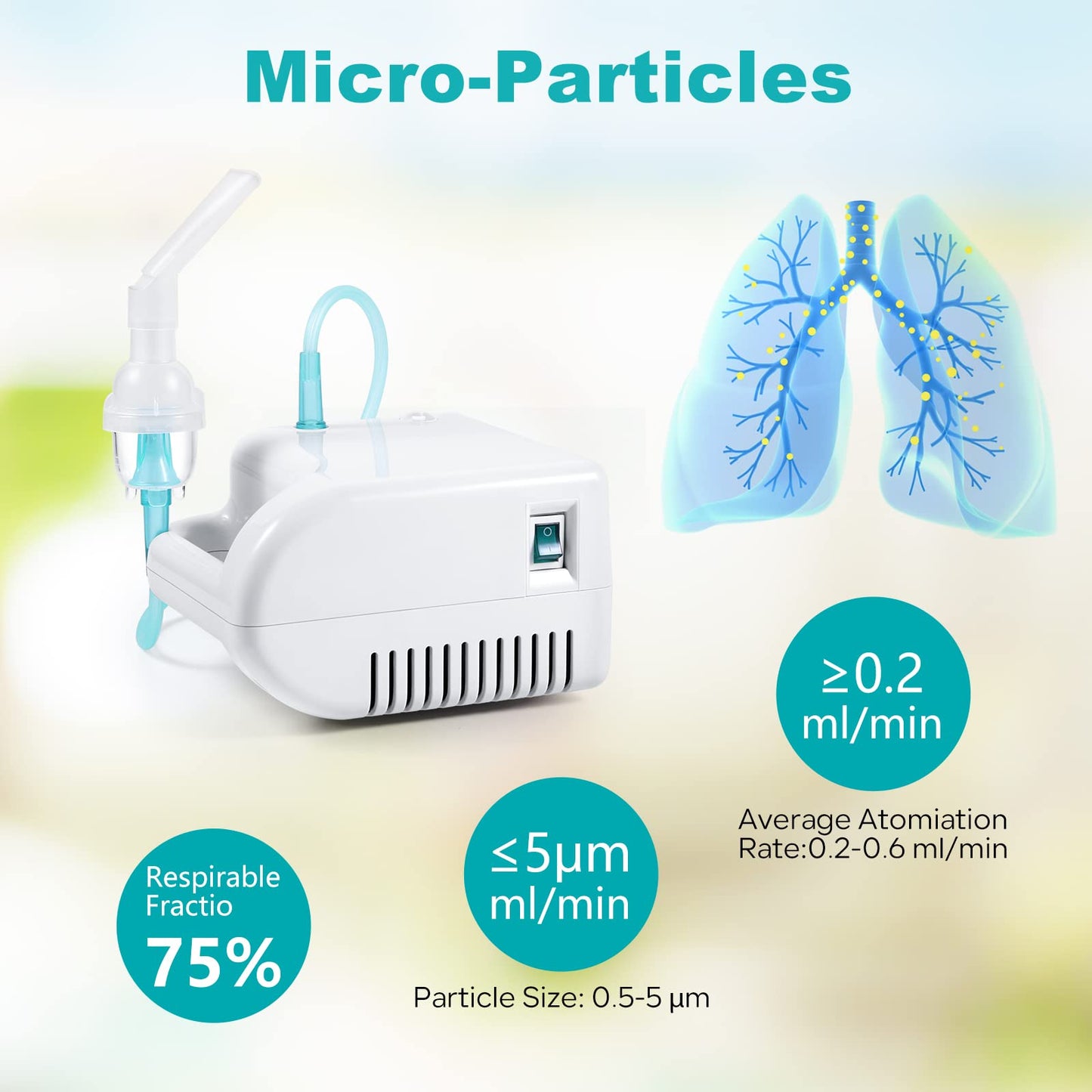 HORMRY Portable Nebulizer, Nebulizer Machine for Adults Kids with Mouthpiece Adults Chlid Masks