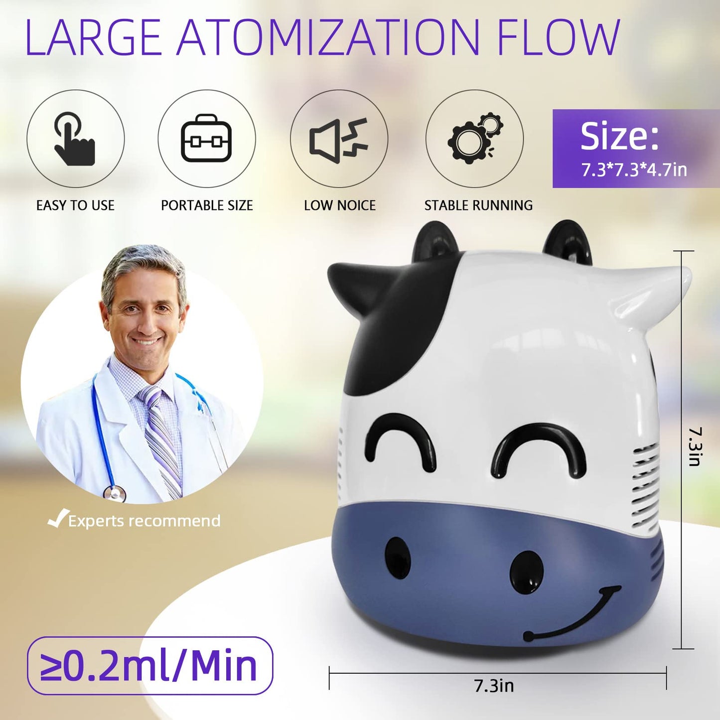 JICHAMOXY        Home Use Air Device for Kids with Accessories,Cow (FSA or HSA Eligible)