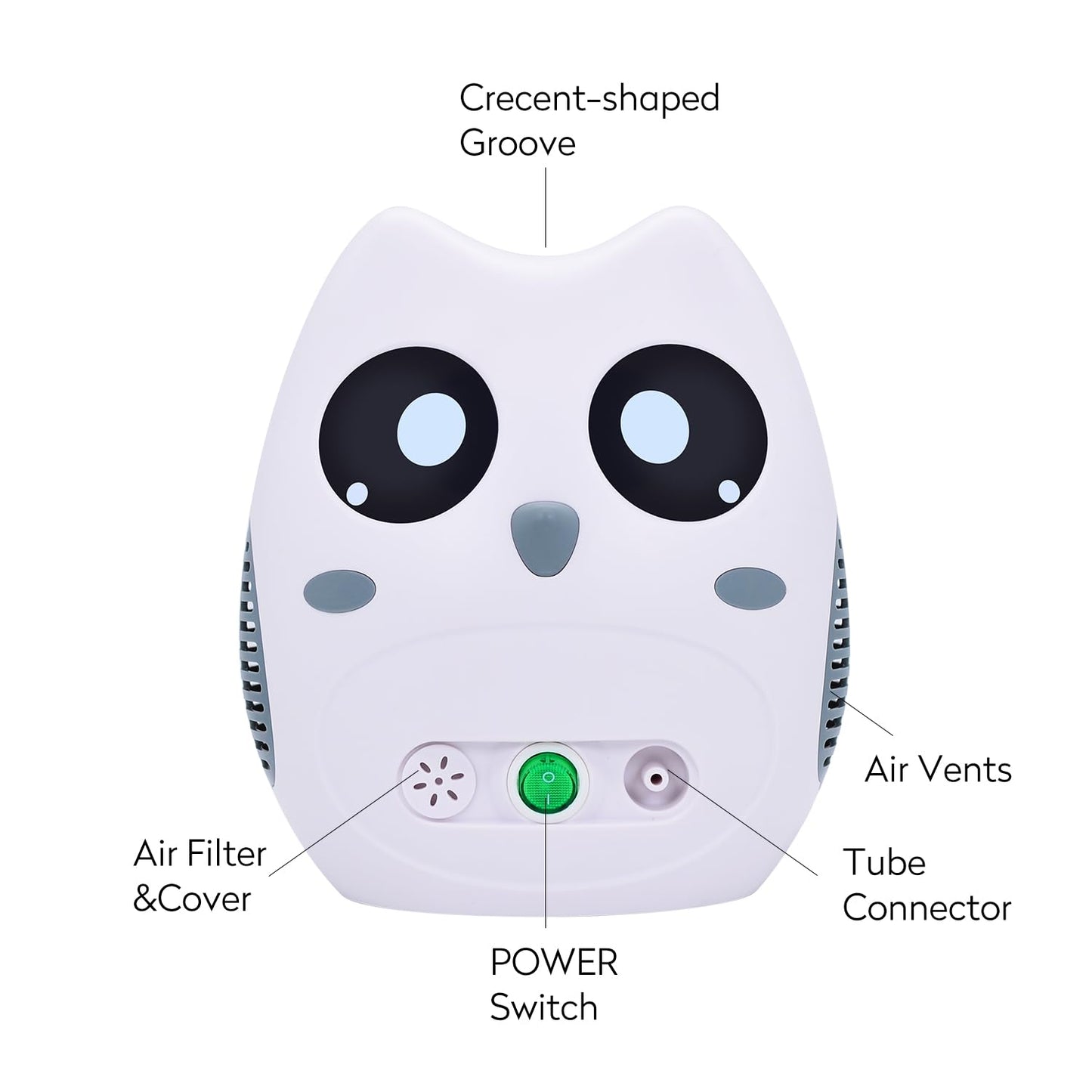 Generic	Portable Nebulizer Machine for Kids and Adults, Compressor Nebulizer Machine for Home Use and Travel with Full Kits- 5 Years Warranty, Cartoon Design （Cute Owl）