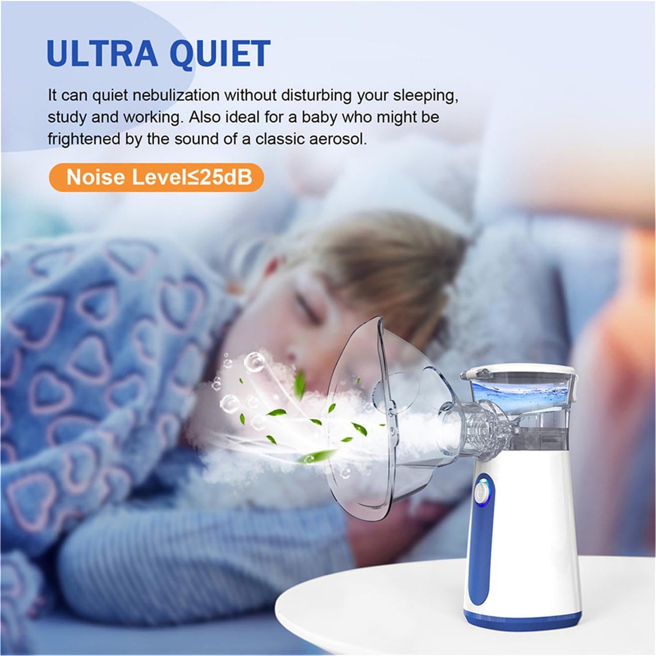 AU YAT Portable Nebulizer Machine for Adults Kids, USB-C Rechargeable Handheld Nebulizer for Breathing Treatment, 2 Adjustable Modes, Efficiency&Quiet, 3 Masks, Travel and Home Use