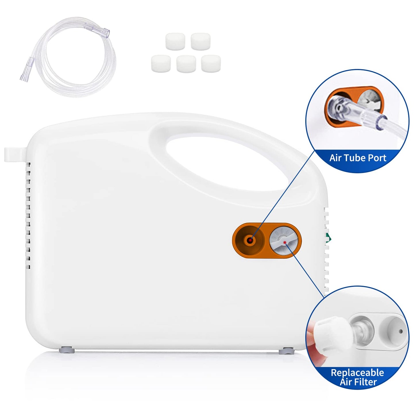 Accistella Nebulizer Machine, Direct Interface Nebulizer, Portable Compressor Nebulizer, Home Jet Nebulizer Personal Steam Inhaler for Adults & Kids