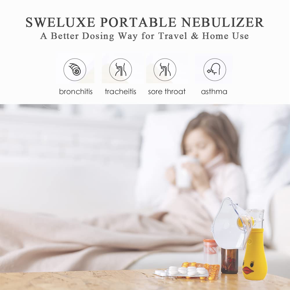 Sweluxe	Sweluxe Portable Nebulizer for Kids and Adults, Handheld Rechargeable Mesh Nebulizer Machine for Travel Use(with Carrying Case)