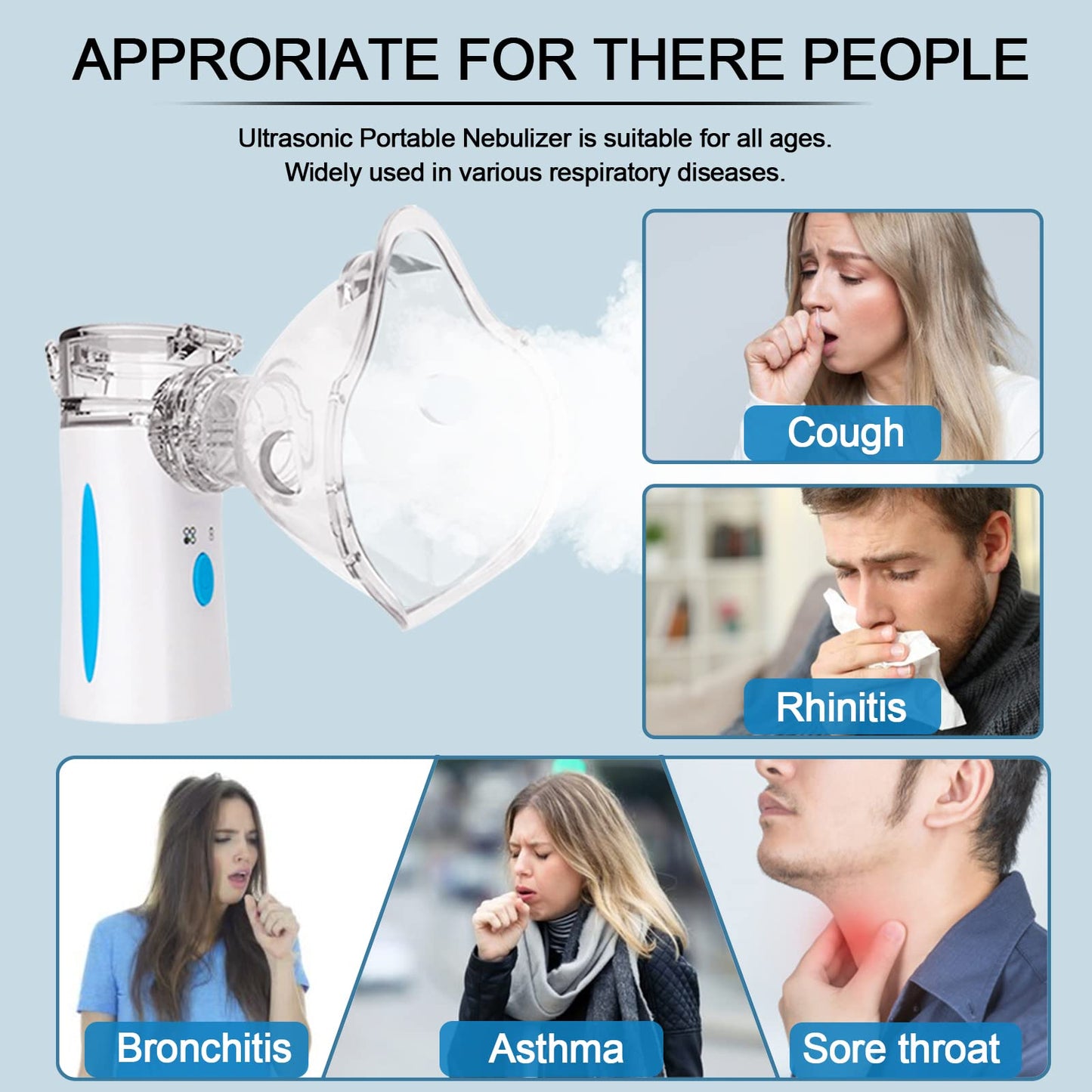 Naweti       Portable Nebulizer - Rechargeable Nebulizer Machine for Adults and Kids, Ultrasonic Mesh Nebulizer with Two Modes & Self-Cleaning Function for Breathing Problems, FSA and HSA Eligible