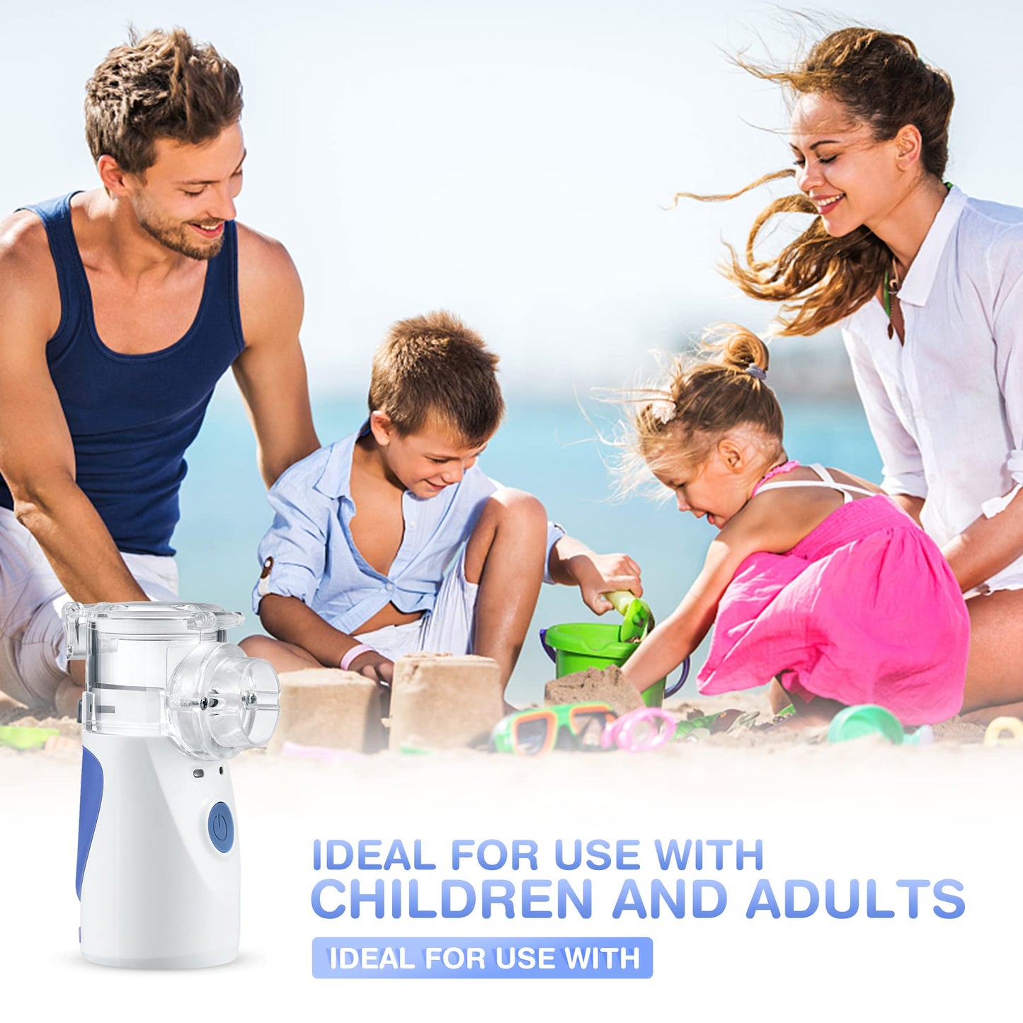 PUERUK Portable Nebulizer, Nebulizer Machine for Adults & Kids with Two Modes, Mini Steam Inhaler for Breathing Problems, Used Indoor and Outdoor