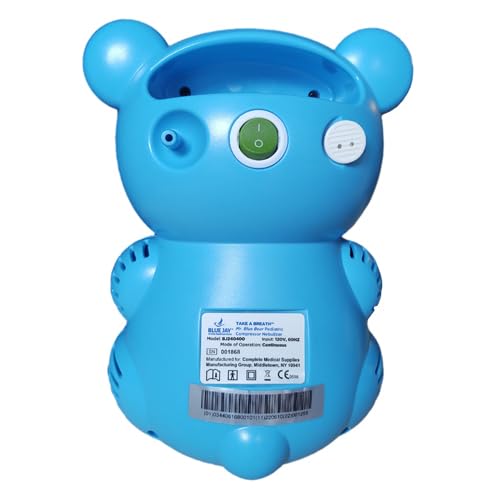 Blue Jay An Elite Healthcare Brand               Take a Breath Mr. Blue Bear Nebulizer Machine for Children, Advanced Breathing Treatment Compressor Nebulizer for Home Use Featuring Mr. Blue Bear Nebulizer and his Hibernation Carry Bag