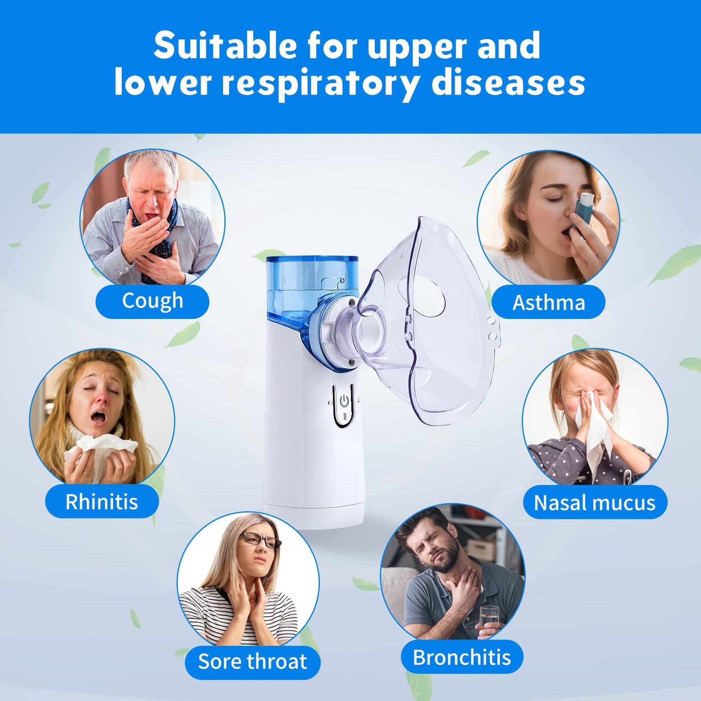 Axitiry     Portable Nebulizer Steam Inhaler, Handheld Mesh Nebulizers Cool Mist Steam Inhaler, USB/Battery Operated Mini Nebulizer Machine for Home Office Travel Use