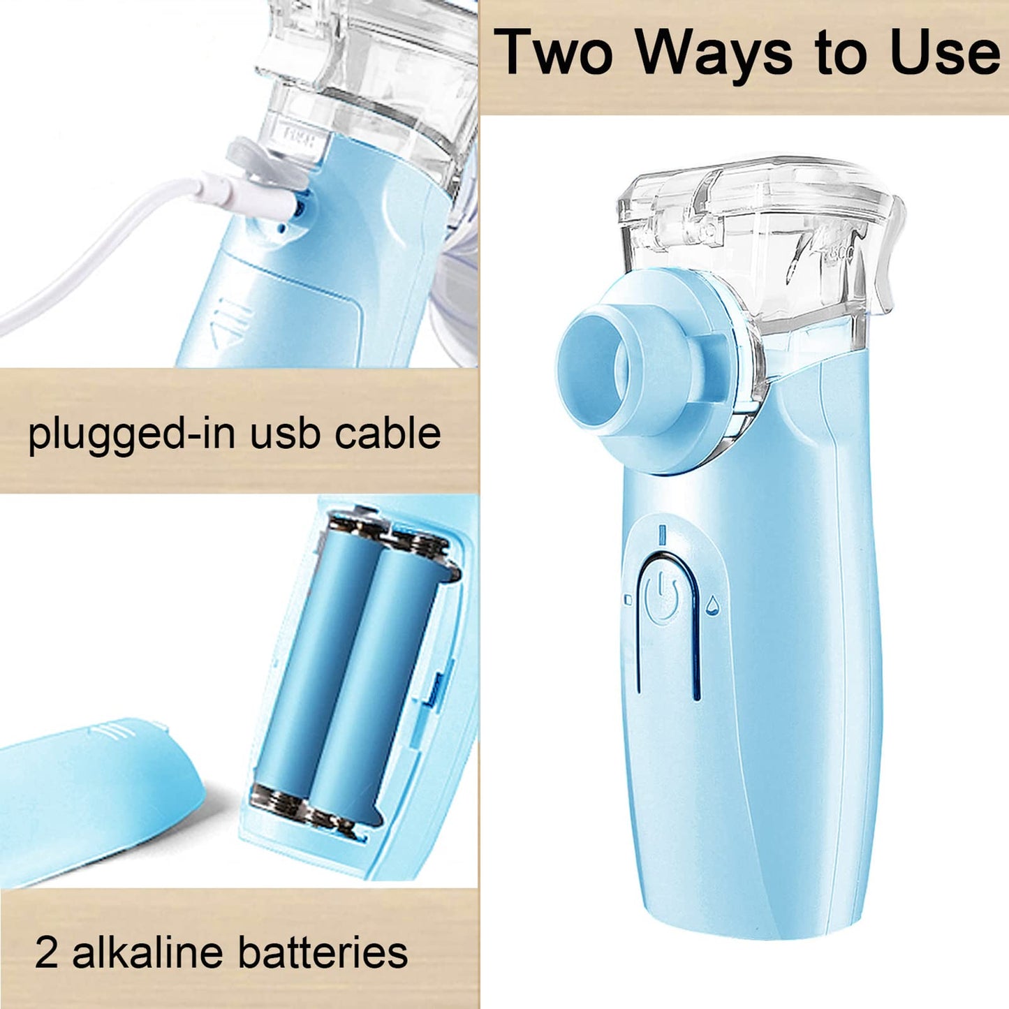 Gülife	Gülife Portable Mesh Nebulizer, Portable Nebulizers Cool Mist Steam Inhaler for Moisture, USB/Battery Operated Nebulizer Machine for Home Office Travel Use (Blue)