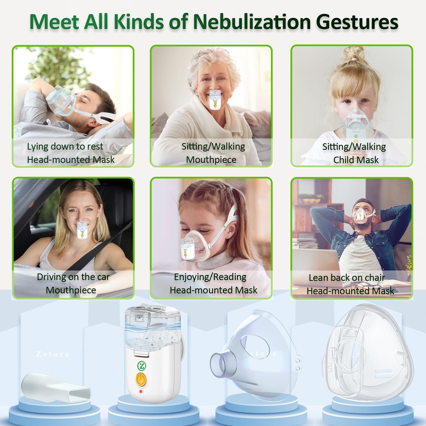 𝐙𝐬𝐭𝐨𝐫𝐞       𝐍𝐞𝐛𝐮𝐥𝐢𝐳𝐞𝐫 for Adults, Portable Nebulizer for Kids, Rechargeable 𝐇𝐚𝐧𝐝𝐬𝐟𝐫𝐞𝐞 Nebulizer, FSA HSA Nebulizer for Albuterol and Saline, Nebulizer for Asthma,COPD, U.R.I at Home