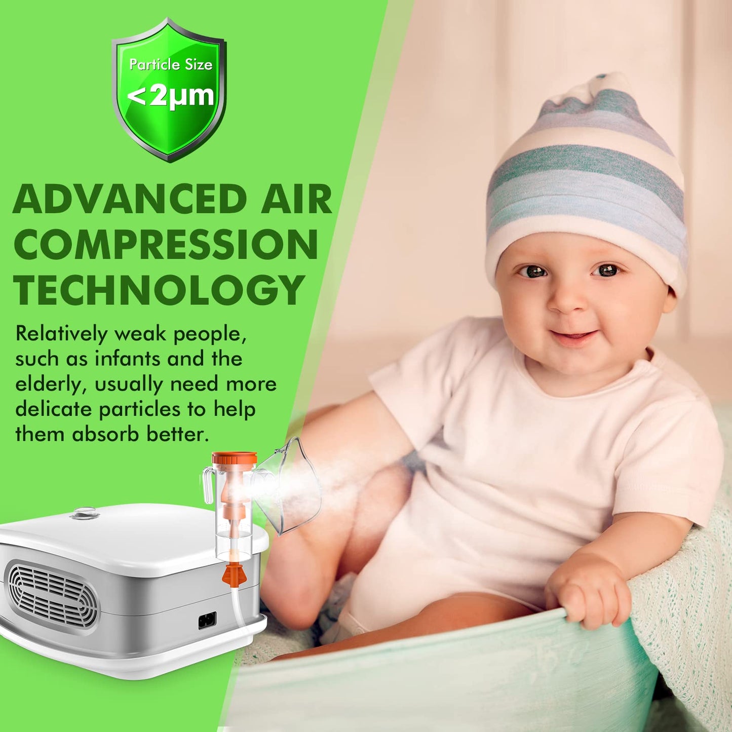 YORABI	Nebulizer for Kids - Nebulizer Machine for Adults Jet Nebulizer Machine with Complete Accessories Personal Steam Inhaler Cool Mist Kits for Home, Travel and Office