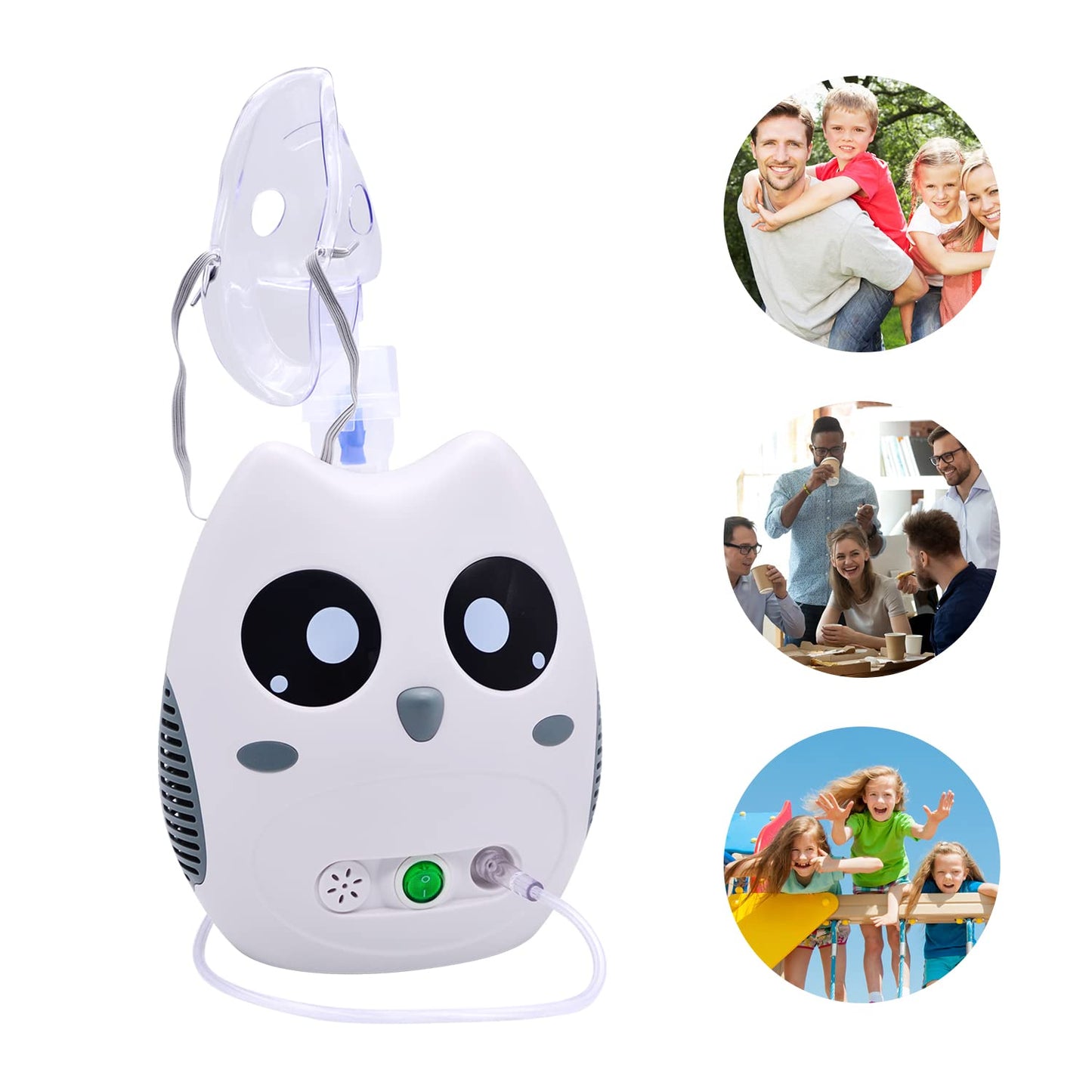 Generic	Portable Nebulizer Machine for Kids and Adults, Compressor Nebulizer Machine for Home Use and Travel with Full Kits- 5 Years Warranty, Cartoon Design （Cute Owl）