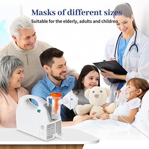 Mayluck        Compressor Nebulizer, Portable Nebulizer Machine with Mask/Mouthpiece/Tubing Kits, Tabletop Jet Nebulizers Home Steam Inhaler for Kids Adults Elderly