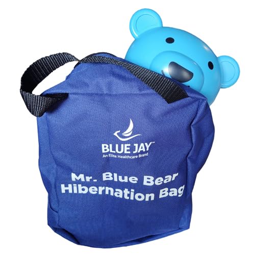 Blue Jay An Elite Healthcare Brand               Take a Breath Mr. Blue Bear Nebulizer Machine for Children, Advanced Breathing Treatment Compressor Nebulizer for Home Use Featuring Mr. Blue Bear Nebulizer and his Hibernation Carry Bag