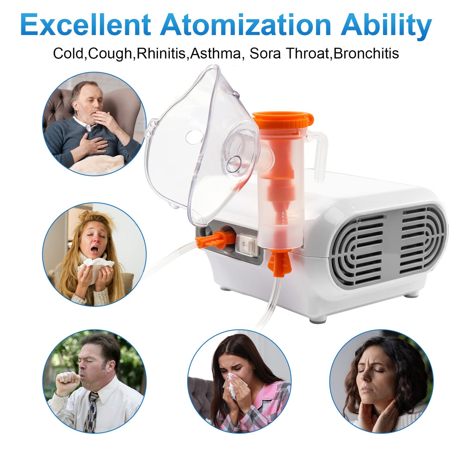 kellkin	Nebulizer Machine for Adults and Kids, Portable Ultrasonic Nebulizers Machine for Breathing Problems, Personal Cool Mist Steam Inhaler with 1 Set Accessory