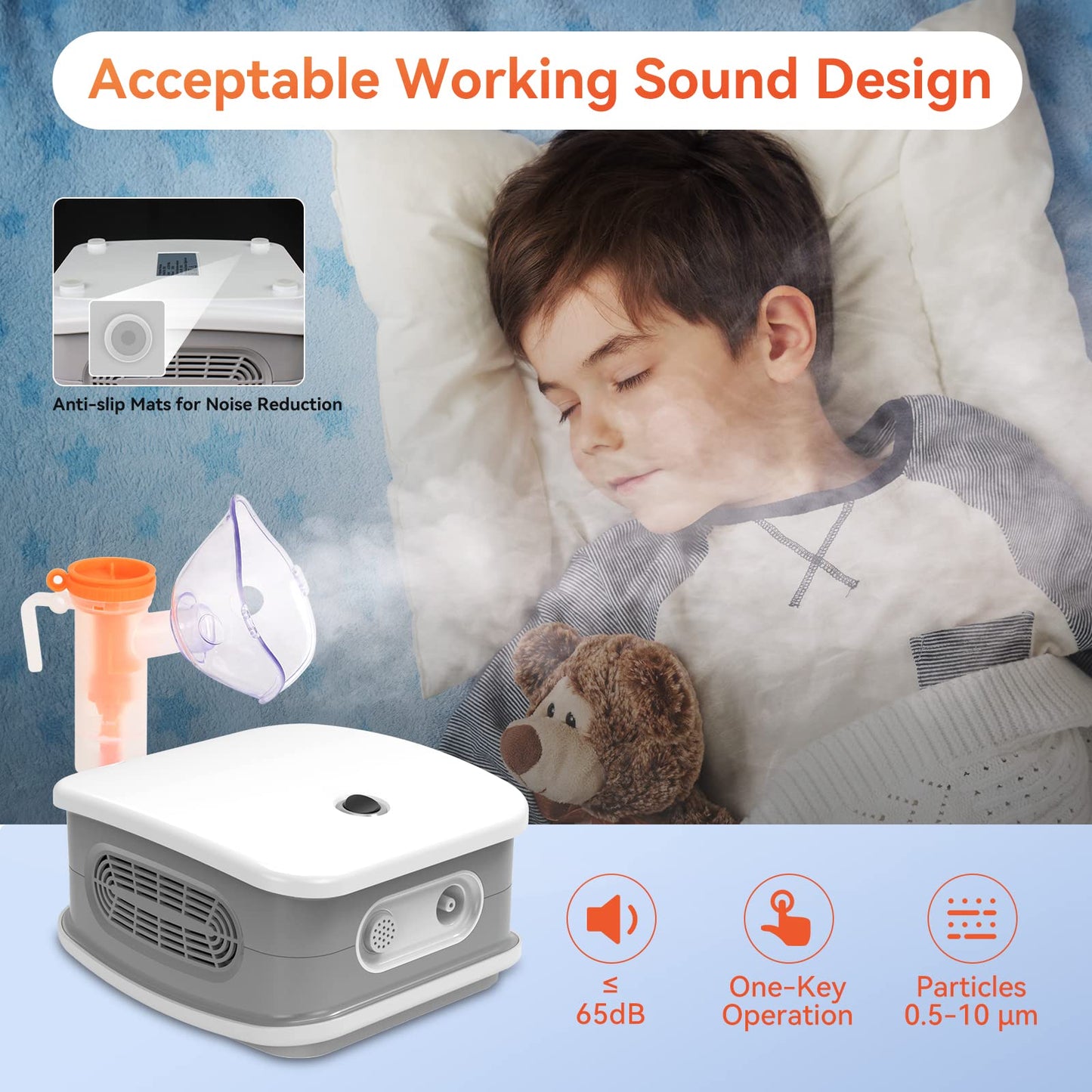 Mapoo Nebulizer Machine for Adults, Portable Nebulizers Machine for Breathing Problems, Suitable for Adults and Kids,Personal Cool Mist Steam Inhaler with 1 Set Accessory