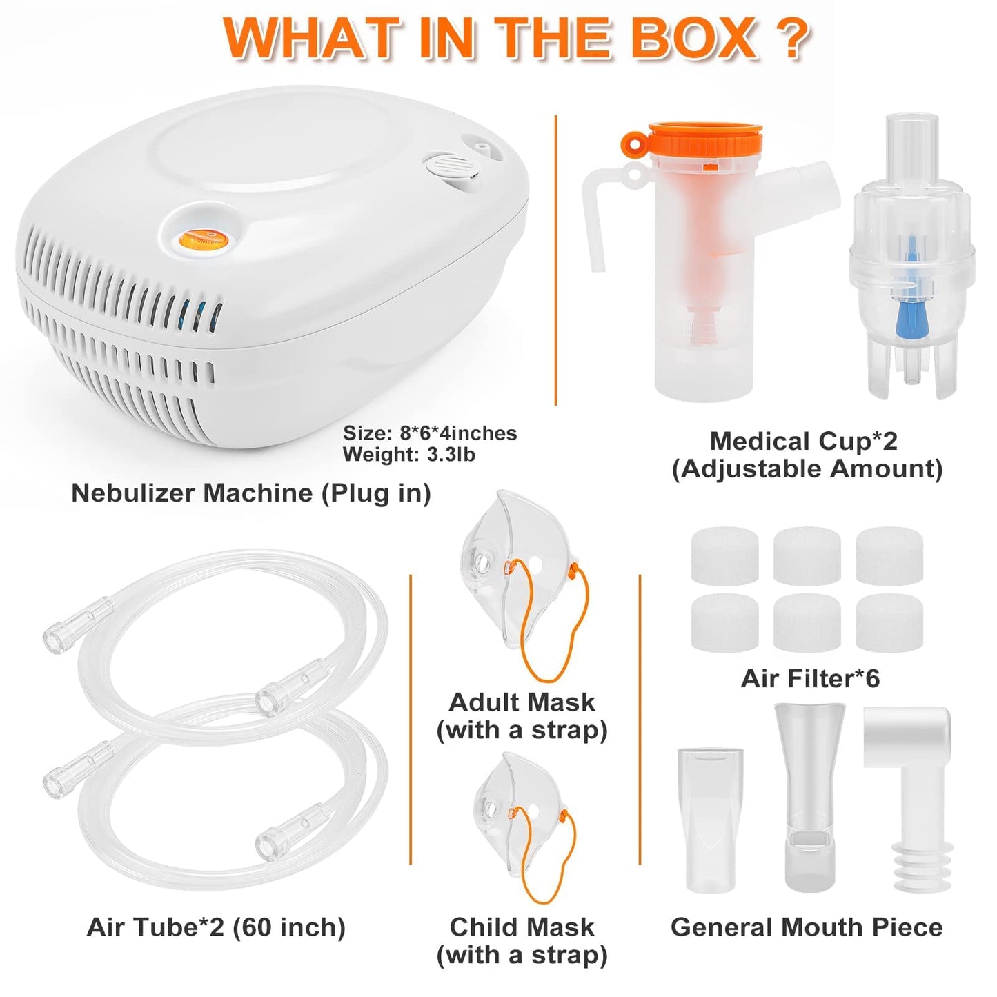 ZGjoib	Portable Nebulizer Machine - Powerful Cool Mist Handheld Nebuliser Machine for All Ages - Home & Travel Friendly - Includes 1 Set of Accessories