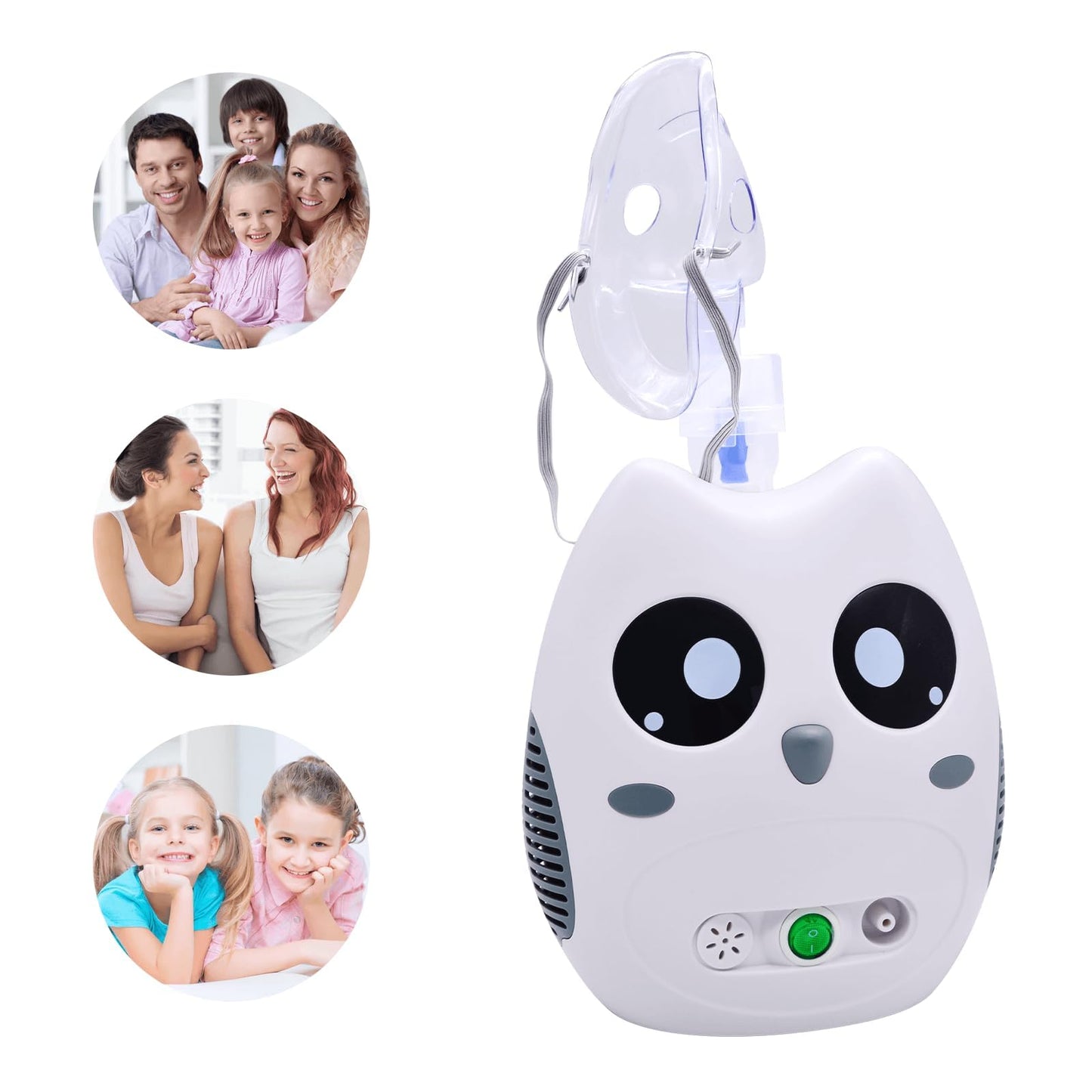 UDEER      Nebulizer Machine for Kids Adults Elderly, Portable Effective Nebulizer Machine for Home Use or Travel with 1 Set of Kits, Compressor Nebulizer, Medicinal Atomizer, Cartoon Design (Cute Owl)