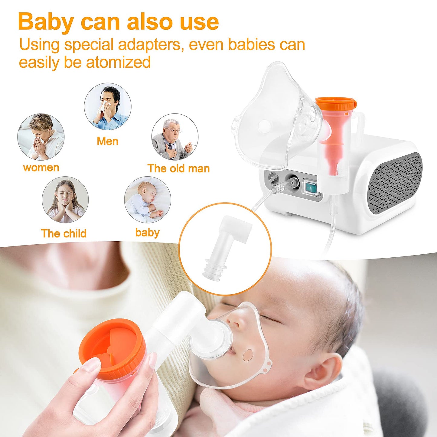 Mayluck Portable Nebulizer - Handheld Jet Nebulizer Machine Personal Cool Mist Kit Asthma Inhaler Compressor Nebulizer for Kids Adult Home Daily Use