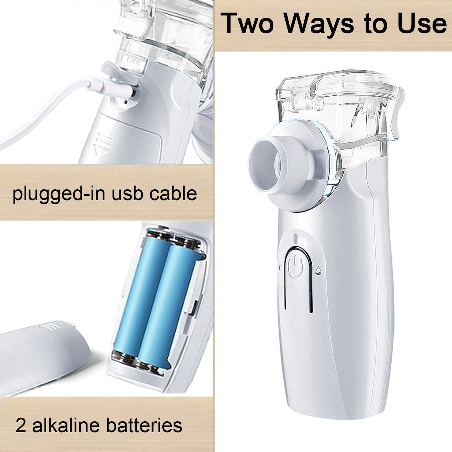 Gülife	Portable Mesh Nebulizer, Gülife Portable Nebulizers Cool Mist Steam Inhaler for Moisture, USB/Battery Operated Nebulizer Machine for Home Office Travel Use