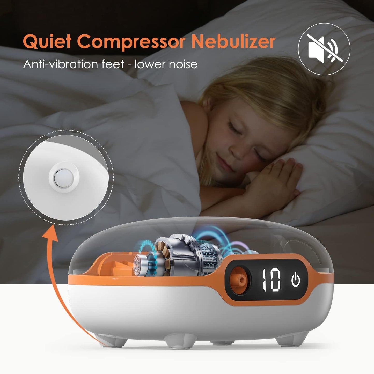 Spriek Portable Nebulizer, Nebulizer Machine for Adults Kids, Mini Handheld Nebulizer with Mouthpiece Adults&Chlid Masks, Steam Inhaler of Cool Mist for Travel and Home Use