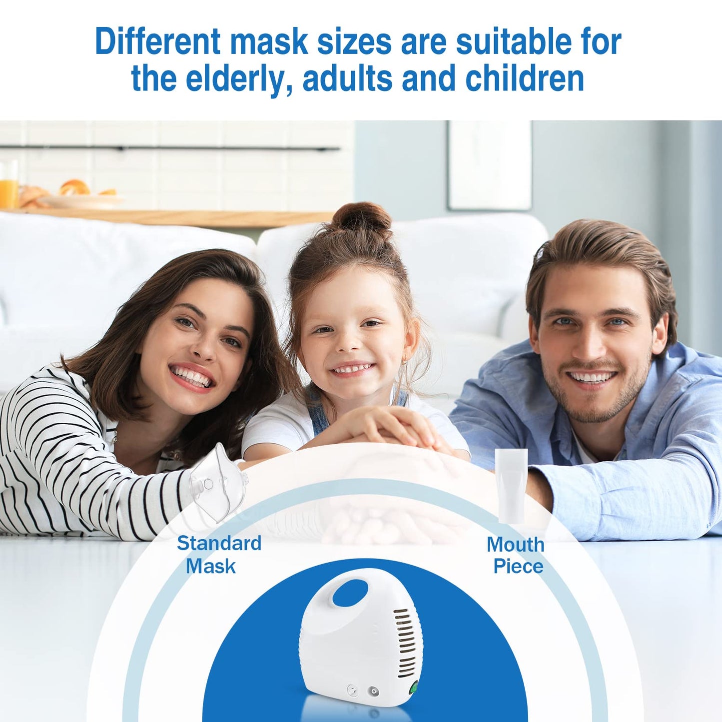 PUERUK       Nebulizer Machine for Adults and Kids, Portable Jet Nebulizer with Complete Set Accessories, Portable Steam Inhaler with Compressor System for Home Daily Use