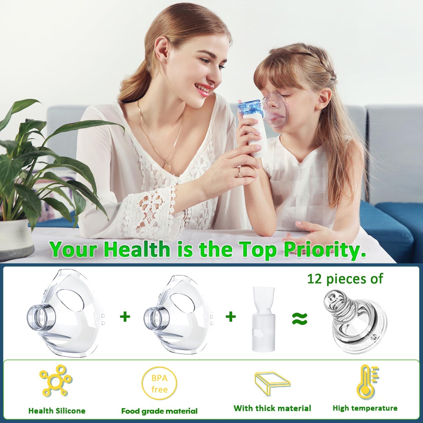 ZSTORE     𝐏𝐨𝐫𝐭𝐚𝐛𝐥𝐞 𝐍𝐞𝐛𝐮𝐥𝐢𝐳𝐞𝐫, 𝐑𝐞𝐜𝐡𝐚𝐫𝐠𝐞𝐚𝐛𝐥𝐞 Nebulizer for Kids & Adults, Adjustable Mist Nebulizer for Albuterol and Saline, FSA HSA Nebulizer for Asthma,COPD, CF, U.R.I at Home