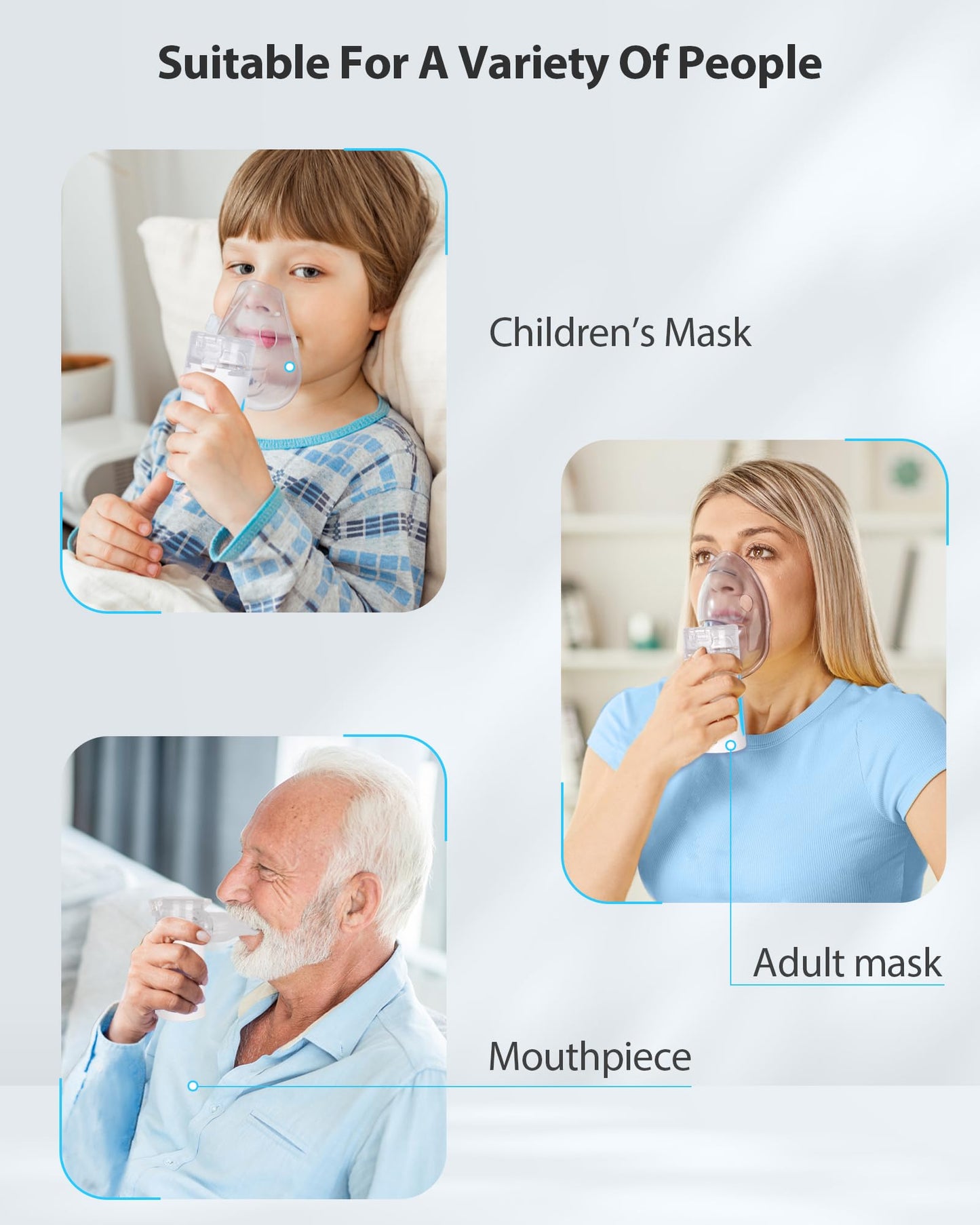 Naweti       Portable Nebulizer, Nebulizer Machine for Adults and Kids, Ultrasonic Mesh Nebulizer of Cool Mist, Ultrasonic Nebulizer with Self-Cleaning Function for Breathing Problems, Used at Home, Office, Travel