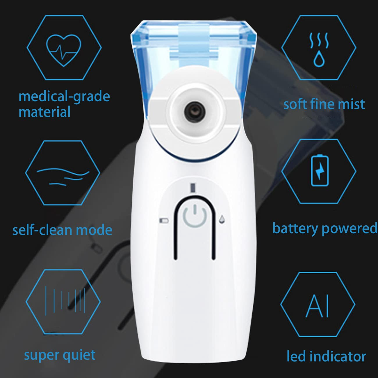 Gülife	Portable Nebulizer, Ultrasonic Mesh Nebulizer Cool Mist Steam Inhaler for Moisture, USB/Battery Operated Mini Nebulizer Machine for Home Office Travel Use