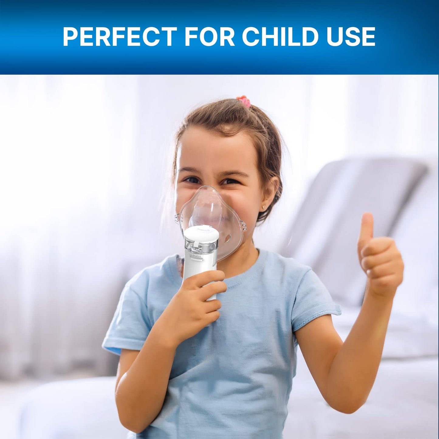 YORABI Portable Nebulizer - Nebulizer Machine for Adults and Kids, Handheld Mesh Nebulizer of Cool Mist for Breathing Problems, Used at Home Office Travel