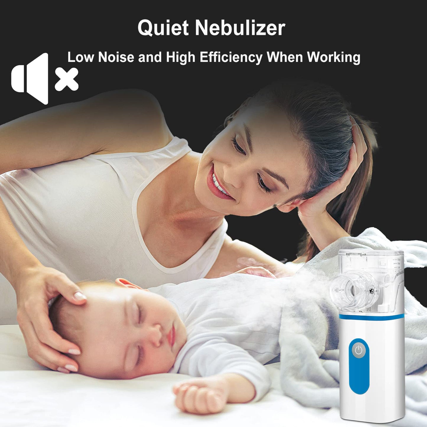 BINGONE Portable Nebulizer, Handheld Mesh Nebulizer Machine for Adult and Kids, Personal Steam Inhaler Cool Mist Ultrasonic Nebulizer for Home Travel Daily Use