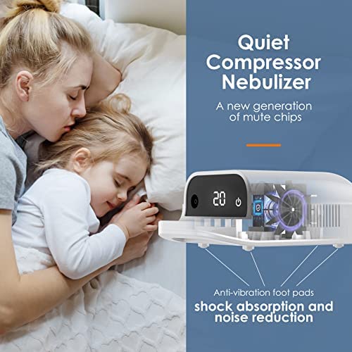 Spriek Smart Nebulizer, Intelligent Digital Display Nebulizer Machine for Adults and Kids,Low Noise Compression Nebulizer for Breathing Problems,Desktop Jet Nebulizer for Home Use