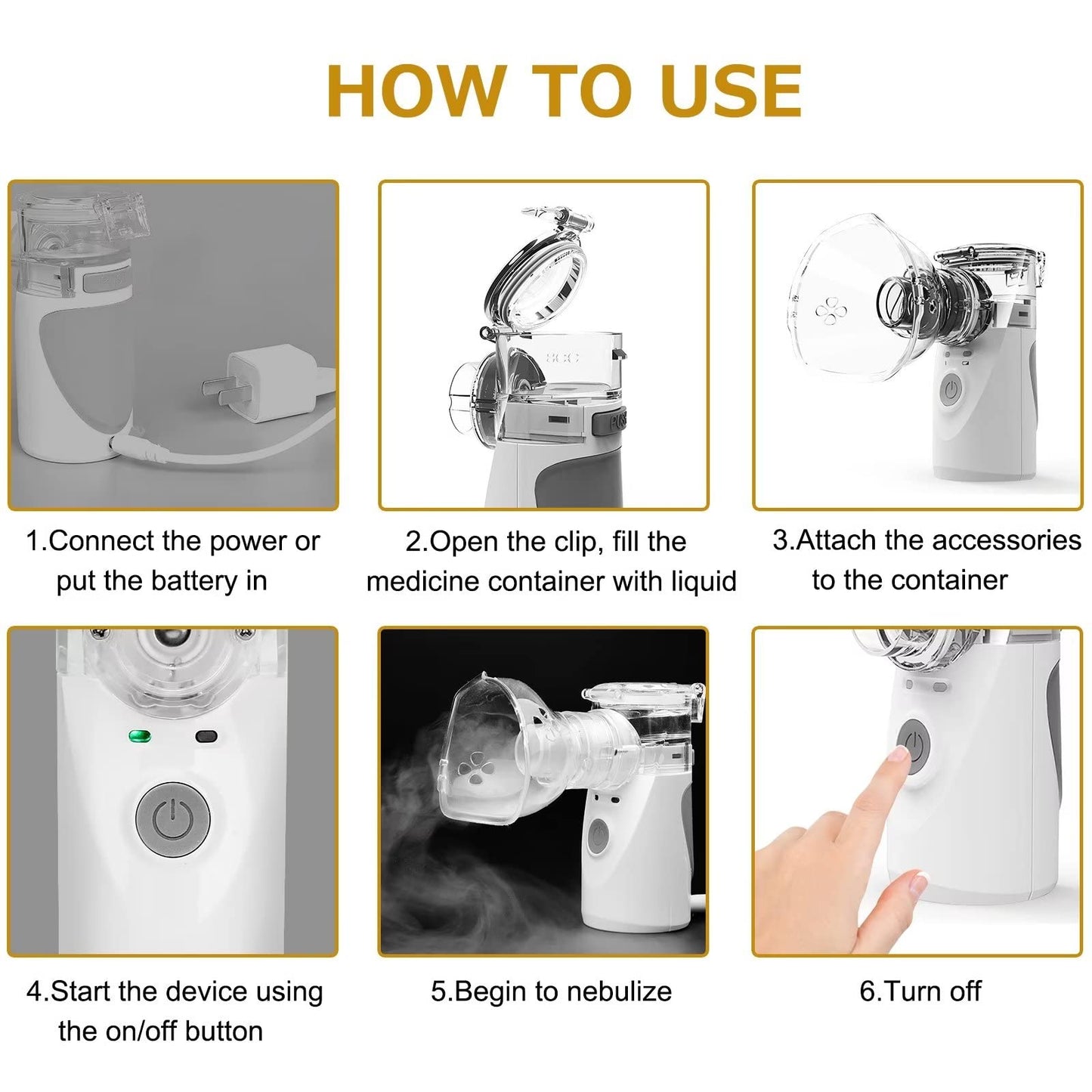 ASOMI	Portable Nebulizer, Nebulizer Machine for Adults and Kids, Battery-Operated Nebulizer of Cool Mist, Ultrasonic Mesh Nebulizer for Breathing Problems, Used at Home, Office, Travel