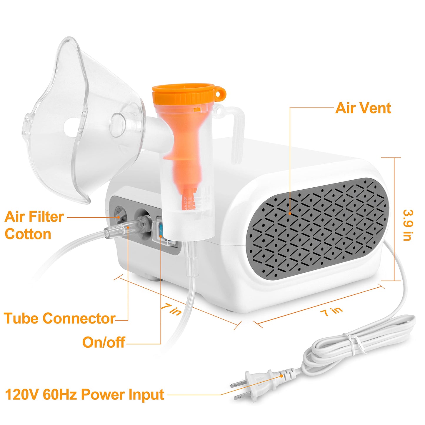 Mayluck Portable Nebulizer - Handheld Jet Nebulizer Machine Personal Cool Mist Kit Asthma Inhaler Compressor Nebulizer for Kids Adult Home Daily Use