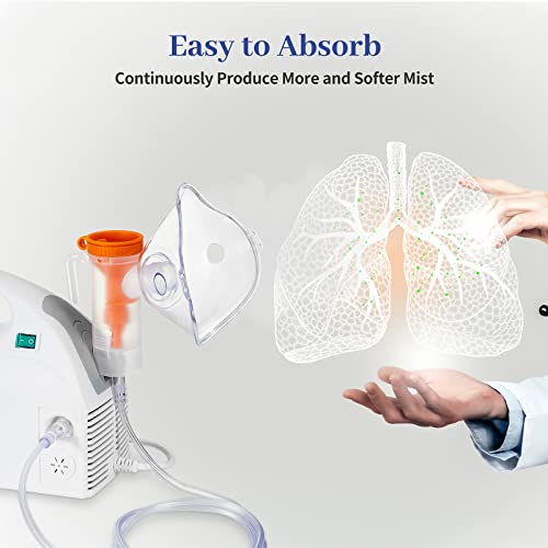 Mayluck        Compressor Nebulizer, Portable Nebulizer Machine with Mask/Mouthpiece/Tubing Kits, Tabletop Jet Nebulizers Home Steam Inhaler for Kids Adults Elderly