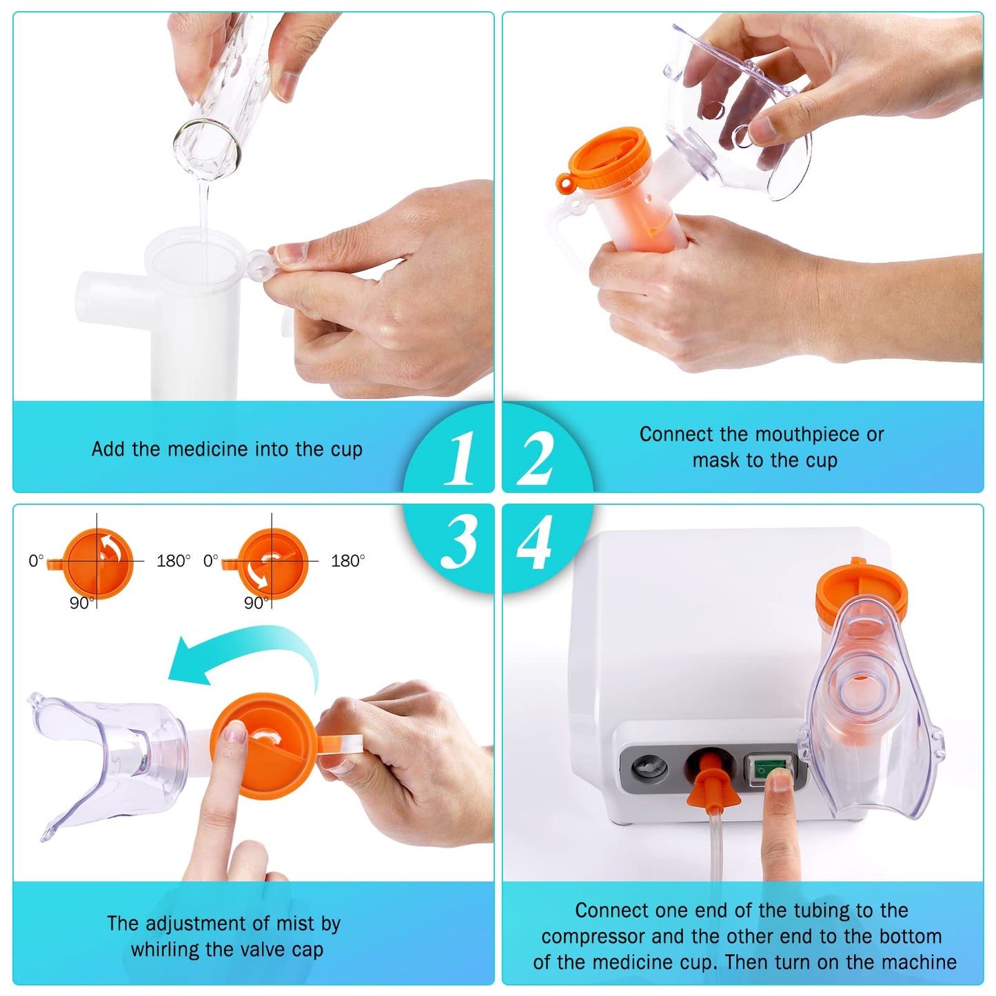 Kidwerkz	Portable Compressor Nebulizer Breathing Nebulizer Machine for Adults Home Nebulizer with Mouthpiece and Mask Desktop Nebulizers Convenient for Travel Home Use