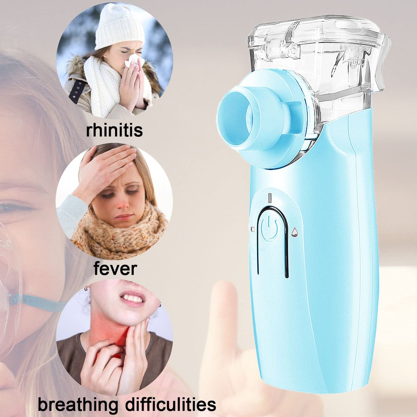 MAYLUCK Handheld Portable Inhaler Ultrasonic Nebuliser Strong Mist for Baby Kids Adults