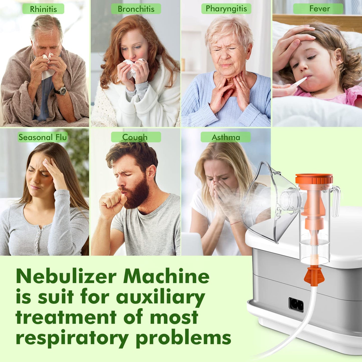 YORABI	Nebulizer for Kids - Nebulizer Machine for Adults Jet Nebulizer Machine with Complete Accessories Personal Steam Inhaler Cool Mist Kits for Home, Travel and Office