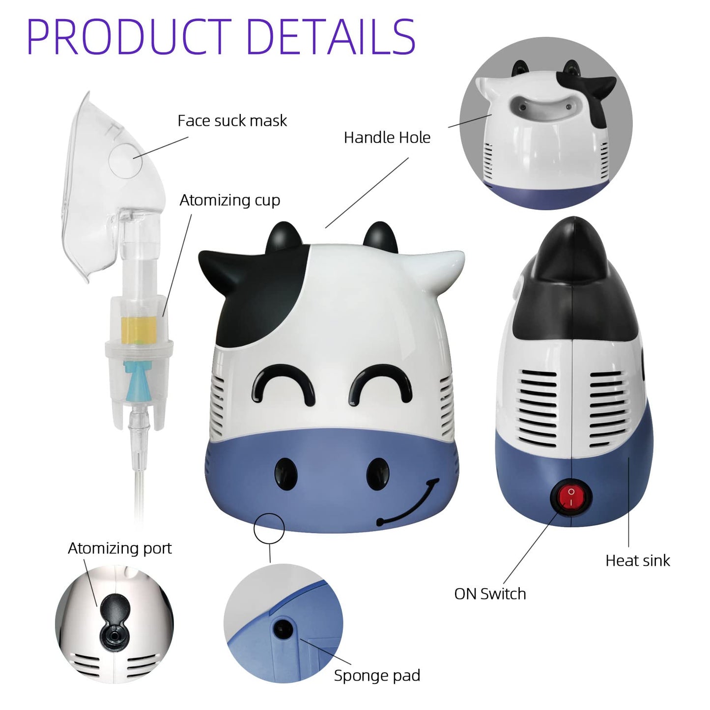 JICHAMOXY        Home Use Air Device for Kids with Accessories,Cow (FSA or HSA Eligible)