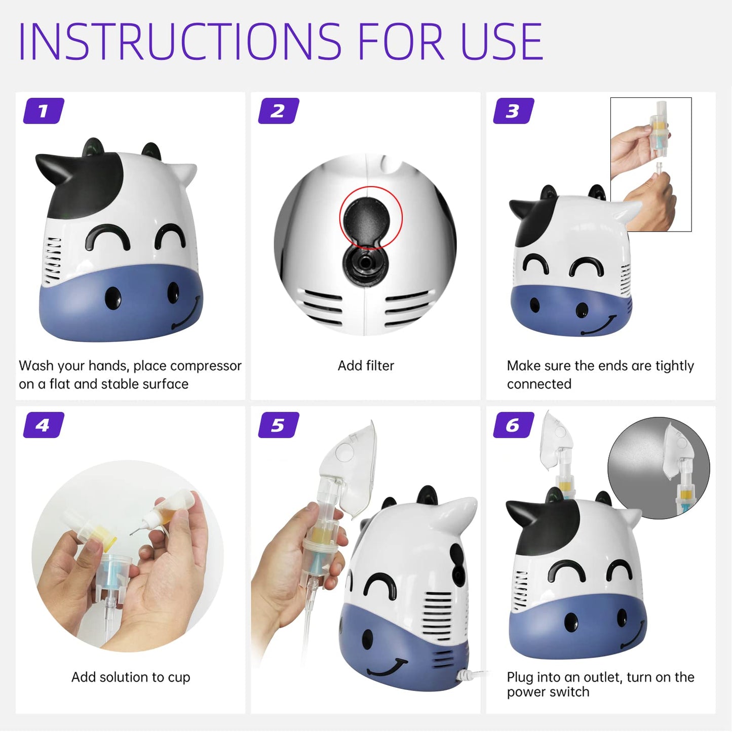 JICHAMOXY        Home Use Air Device for Kids with Accessories,Cow (FSA or HSA Eligible)