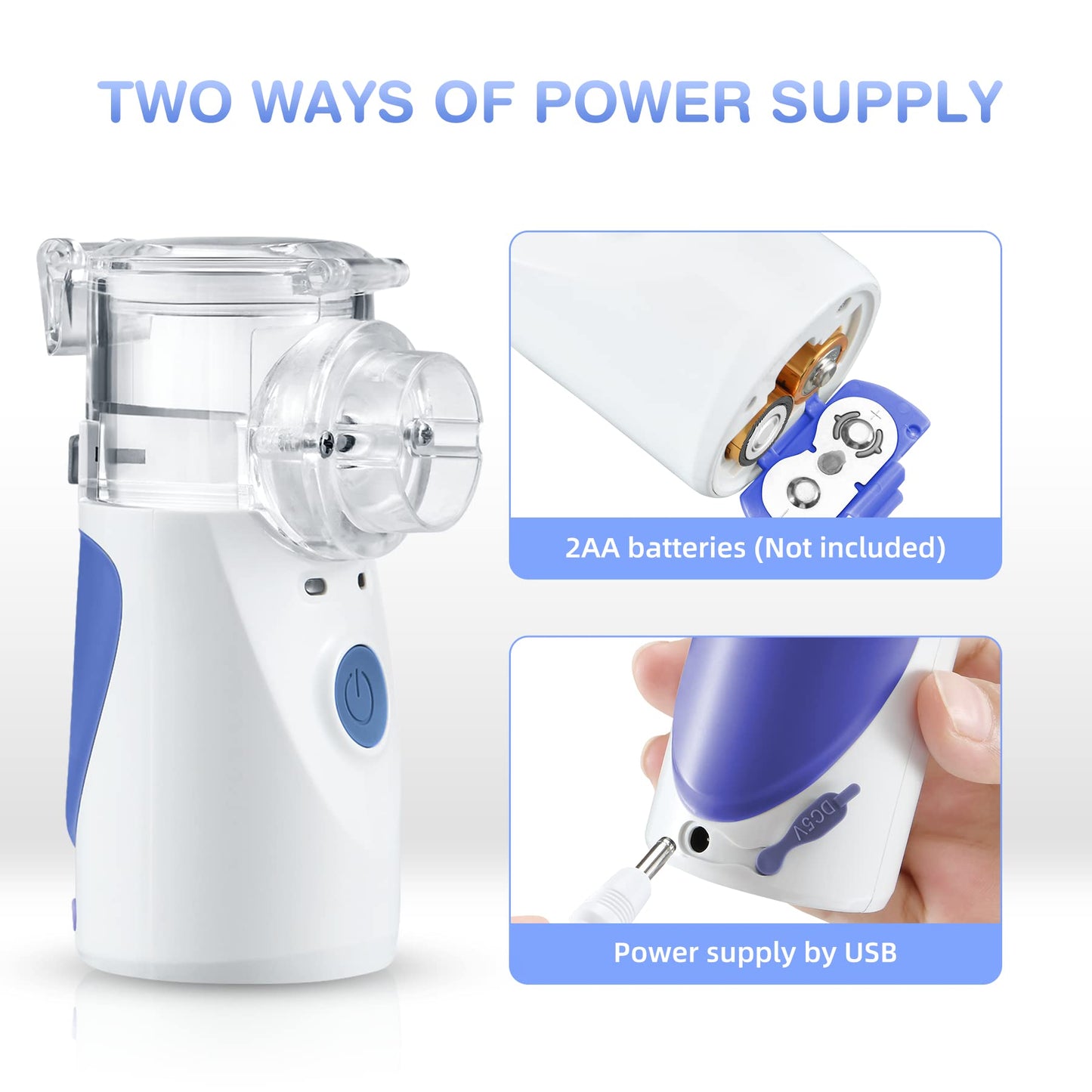 PUERUK Portable Nebulizer, Nebulizer Machine for Adults & Kids with Two Modes, Mini Steam Inhaler for Breathing Problems, Used Indoor and Outdoor