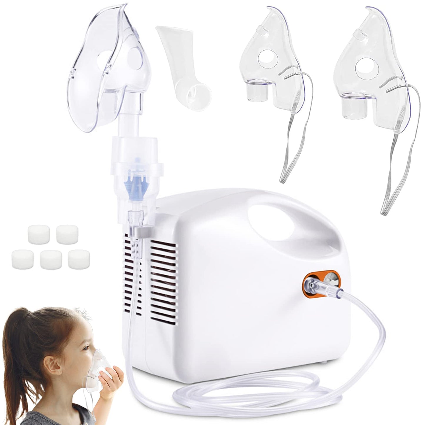 Accistella Nebulizer Machine, Direct Interface Nebulizer, Portable Compressor Nebulizer, Home Jet Nebulizer Personal Steam Inhaler for Adults & Kids