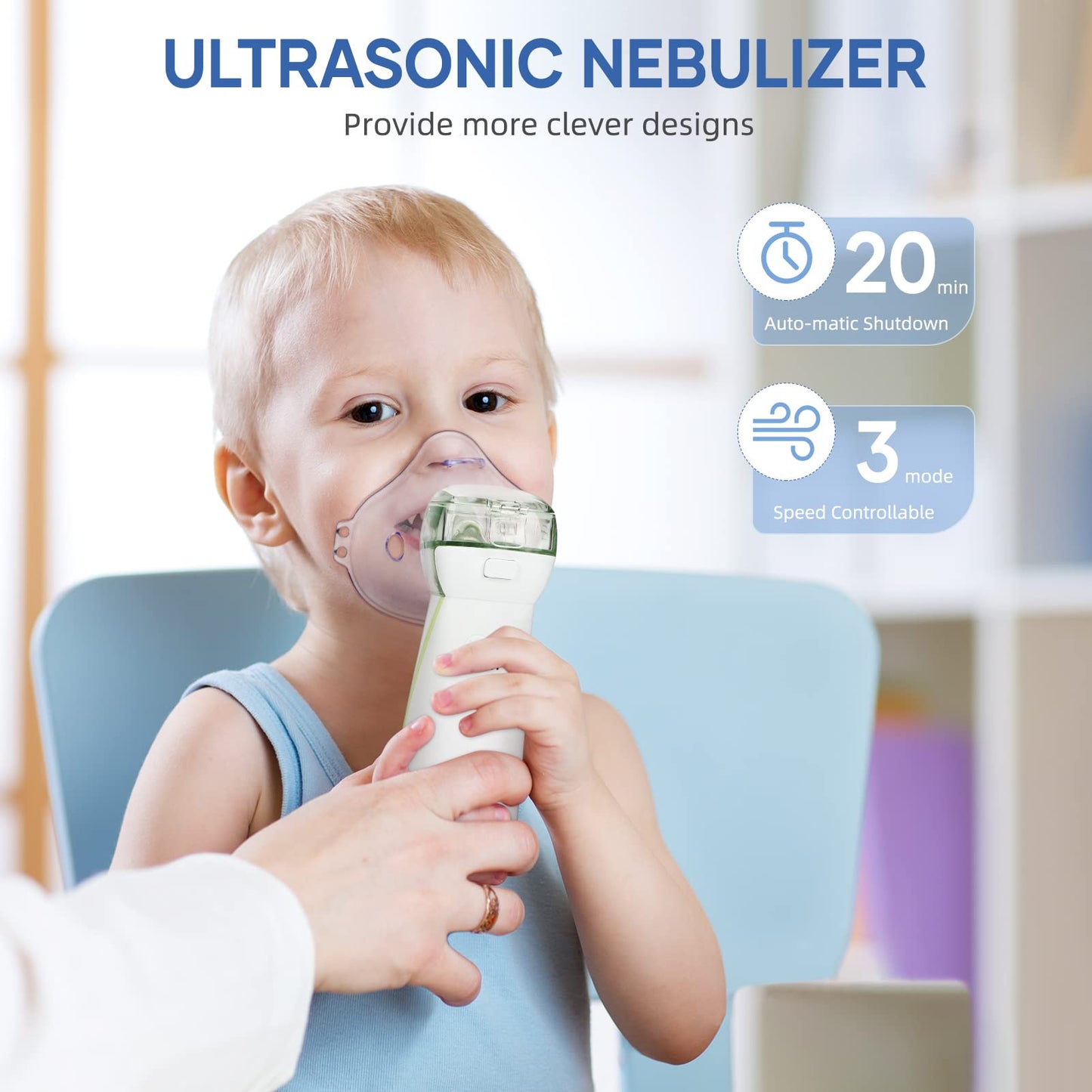 ZGjoib Portable Nebulizer Machine for Kids and Adults - ZGjoib Asthma Handheld nebulizador, Ultrasonic Mesh Nebulizer Effective Treatment of Breathing Problems Personal Steam Inhaler for Home Travel Use